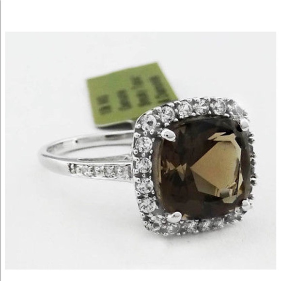 10K GENUINE 3.84 CTW SMOKY TOPAZ & DIAMONDS RING - Picture 3 of 6